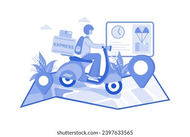 Express delivery service Illustration concept on a white background