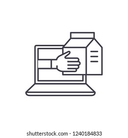 Express delivery service line icon concept. Express delivery service vector linear illustration, symbol, sign
