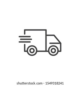 Express delivery service line icon. Fast shipping linear style sign for mobile concept and web design. Fast delivery truck outline vector icon. Symbol, logo illustration. Vector graphics