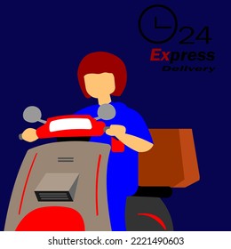 Express delivery service logo. Order delivery 24 hours. Fast delivery delivery icon.