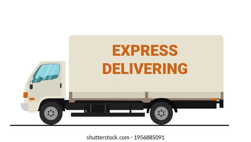 Express delivery service truck icon vector illustration.