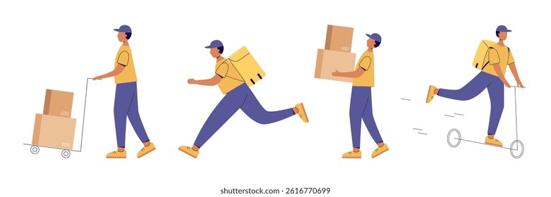 Express delivery service vector set