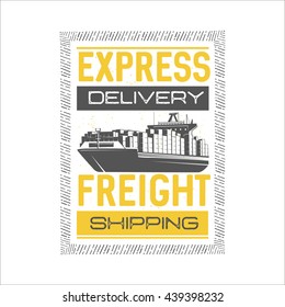 Express delivery. Shipping and international cargo shipping. Vector image.