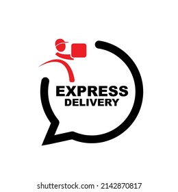 express delivery sign o white background