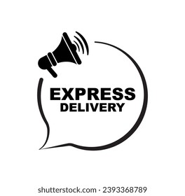 express delivery sign o white background