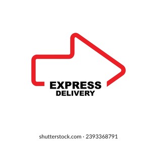 express delivery sign o white background