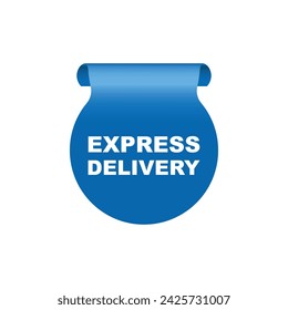 express delivery sign o white background