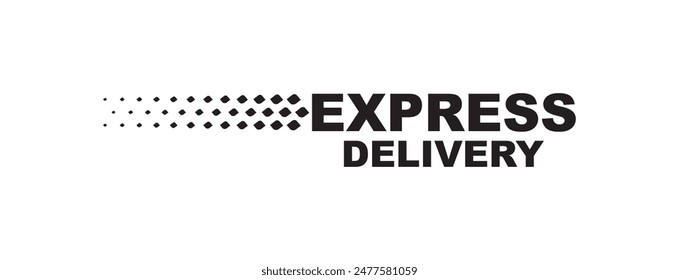 express delivery sign o white background