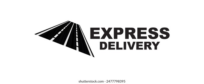 express delivery sign o white background