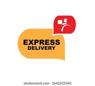 express delivery sign o white background