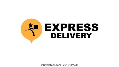 express delivery sign o white background