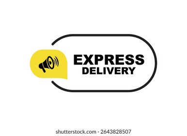express delivery sign o white background