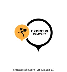 express delivery sign o white background