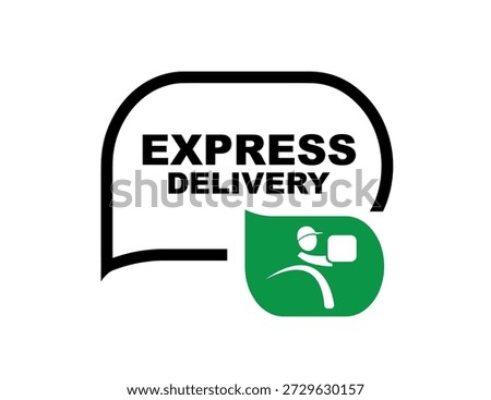 express delivery sign o white background