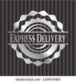 Express Delivery silver shiny badge