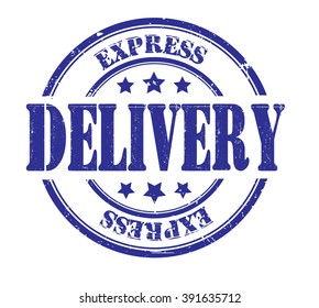 express delivery stamp on a white, vector illustration