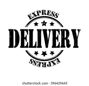 express delivery stamp on a white, vector illustration 