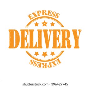 express delivery stamp on a white, vector illustration 