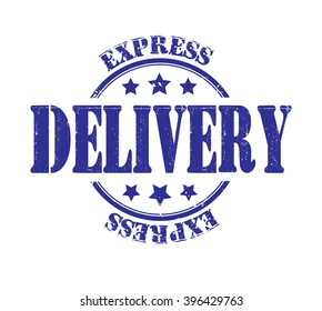 express delivery stamp on a white, vector illustration 
