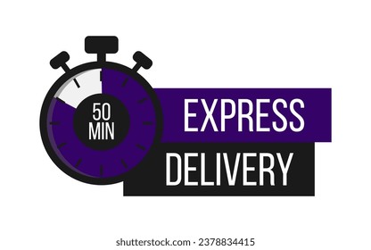 Express Delivery. Stopwatch. Online express delivery service, online order tracking. Vector illustration