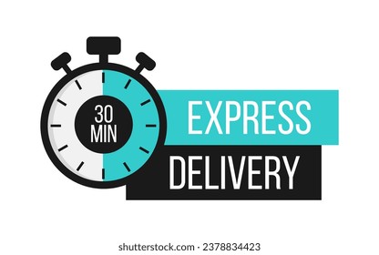 Express Delivery. Stopwatch. Online express delivery service, online order tracking. Vector illustration