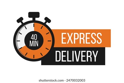 Express Delivery. Stopwatch. Online express delivery service. Online order tracking. Vector illustration