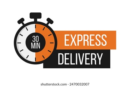 Express Delivery. Stopwatch. Online express delivery service. Online order tracking. Vector illustration