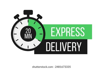 Express Delivery. Stopwatch. Online express delivery service. Online order tracking. Vector illustration