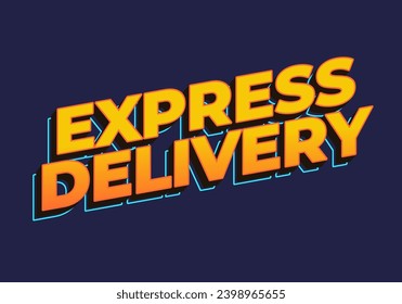 Express delivery. Text effect design in 3D look. Yellow color