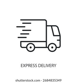Express delivery thin line vector icons.