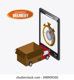 Express delivery truck design , vector illustration