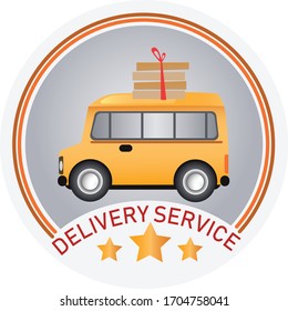 Express delivery truck. Vector illustration. Fast delivery concept.
