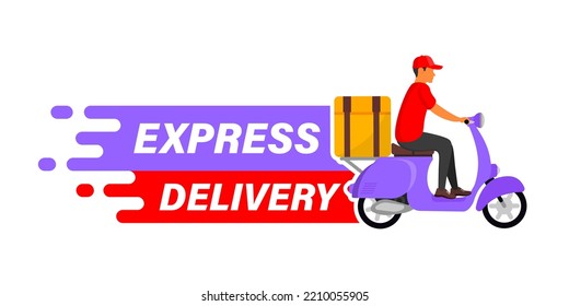 Express Delivery. Urgent Shipping Services. Courier On A Scooter Moving Fast. Fast Online Service 24 7, Badge For Advertisement. Fast Delivery. Free Shipping. Quick Shipping. Express Time Delivery