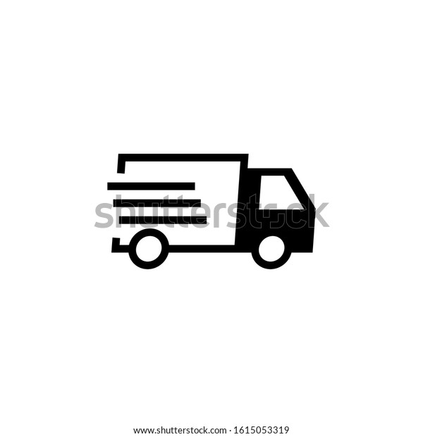 Express delivery vector icon in black\
flat shape design icon, isolated on white\
background