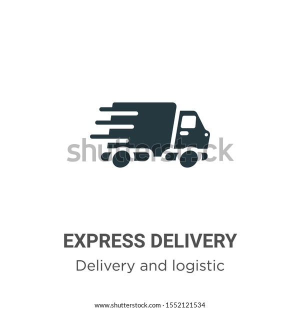 Express delivery vector icon on white background.\
Flat vector express delivery icon symbol sign from modern delivery\
and logistics collection for mobile concept and web apps\
design.