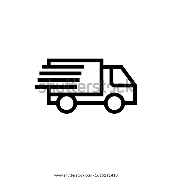 Express delivery vector icon in outline style\
icon, isolated on white\
background