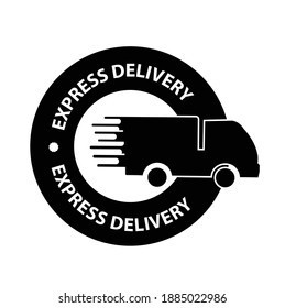 express delivery vector icon with delivery truck
