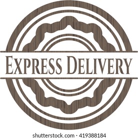 Express Delivery vintage wood emblem