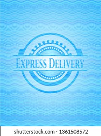 Express Delivery water emblem background.
