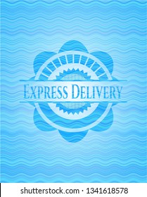 Express Delivery water wave style emblem.