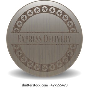 Express Delivery wood emblem. Vintage.