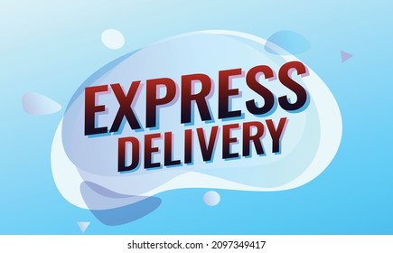 express delivery word concept vector illustration with blue modern futuristic 3d style for landing page template ui web mobile app poster banner flyer background gift card coupon label wallpaper
