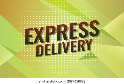 Express-Lieferwort-Konzept, Vektorgrafik mit gelbem, modernem futuristischen 3D-Stil für die Landung-Page-Vorlage in Web Mobile App Poster-Banner-Hintergrund Geschenkkartenhintergrund