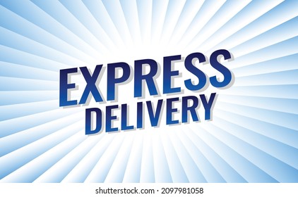 express delivery word concept vector illustration with blue lines modern futuristic 3d style for landing page template ui web mobile app poster banner flyer background gift card coupon label wallpaper