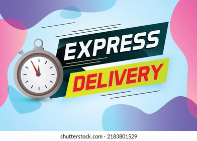 Express delivery word concept vector illustration with stopwatch style for use landing page, template, ui, web, mobile app, poster, banner, flyer, background, gift card, coupon, label
