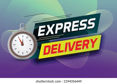 Express delivery word concept vector illustration with stopwatch style for use landing page, template, ui, web, mobile app, poster, banner, flyer, background, gift card, coupon, label