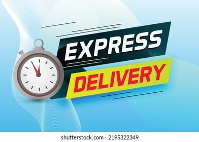 Express delivery word concept vector illustration with stopwatch style for use landing page, template, ui, web, mobile app, poster, banner, flyer, background, gift card, coupon, label