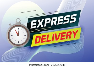 Express delivery word concept vector illustration with stopwatch style for use landing page, template, ui, web, mobile app, poster, banner, flyer, background, gift card, coupon, label