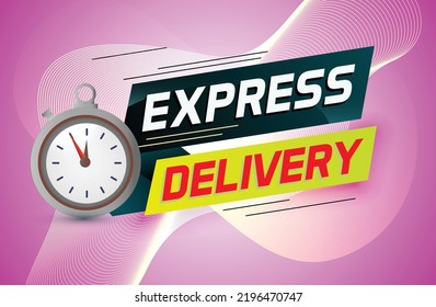 Express delivery word concept vector illustration with stopwatch style for use landing page, template, ui, web, mobile app, poster, banner, flyer, background, gift card, coupon, label