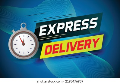 Express delivery word concept vector illustration with stopwatch style for use landing page, template, ui, web, mobile app, poster, banner, flyer, background, gift card, coupon, label